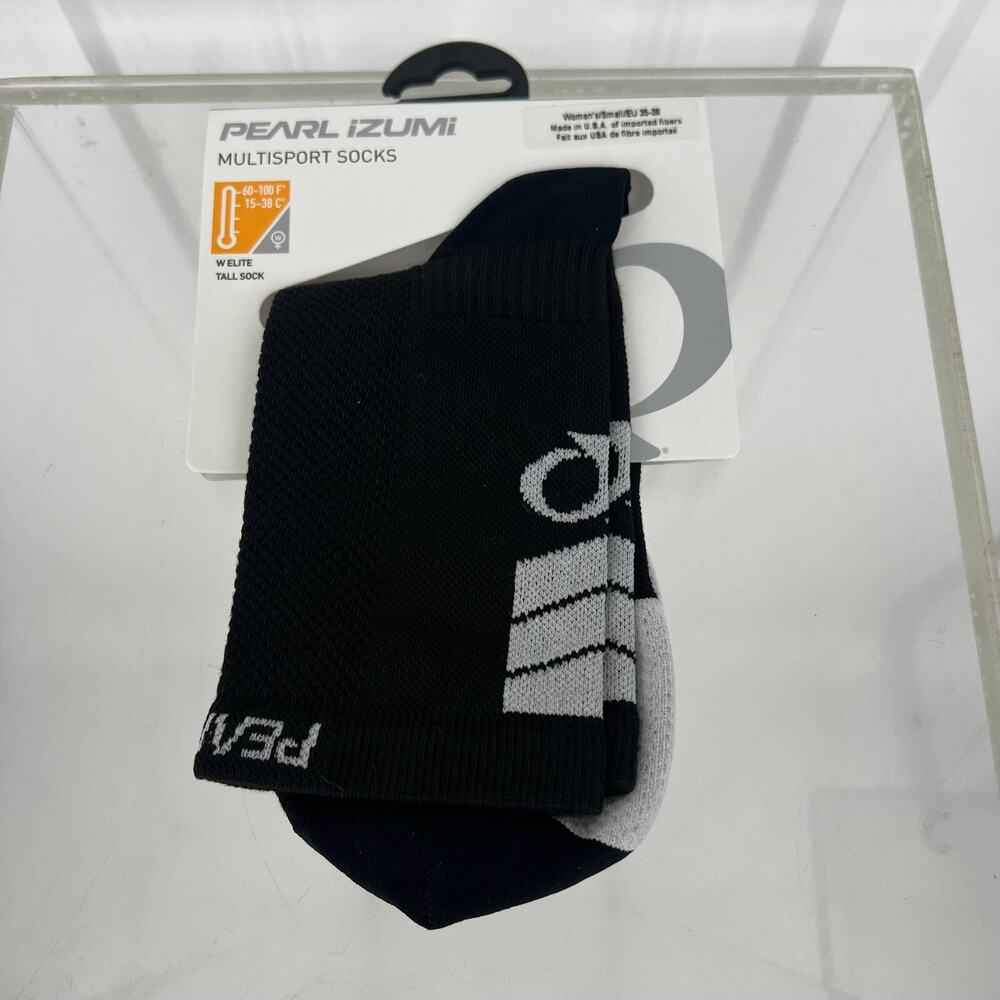 Pearl Izumi Womens Tall Socks Core Black Small 14251803 Elite Stretch NWT